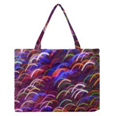 Fractal Rings Zipper Medium Tote Bag by Sparkle