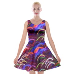 Fractal Rings Velvet Skater Dress by Sparkle