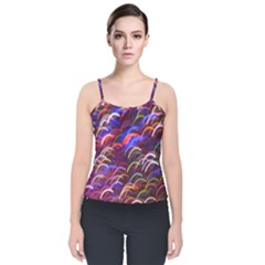 Fractal Rings Velvet Spaghetti Strap Top by Sparkle