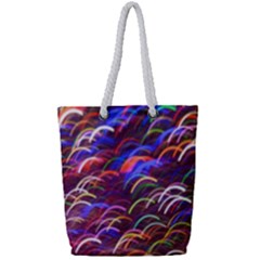 Fractal Rings Full Print Rope Handle Tote (small) by Sparkle