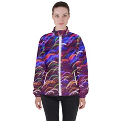 Fractal Rings Women s High Neck Windbreaker by Sparkle