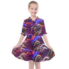 Fractal Rings Kids  All Frills Chiffon Dress by Sparkle