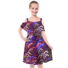 Fractal Rings Kids  Cut Out Shoulders Chiffon Dress by Sparkle