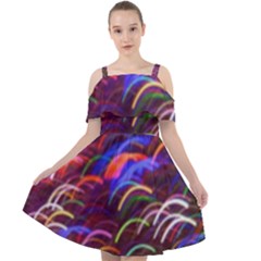 Fractal Rings Cut Out Shoulders Chiffon Dress