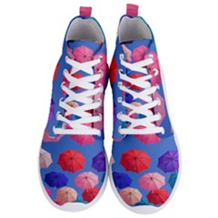 Rainbow Umbrella Men s Lightweight High Top Sneakers by Sparkle