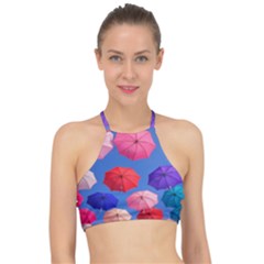 Rainbow Umbrella Racer Front Bikini Top by Sparkle