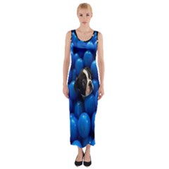 Cute Balls Puppy Fitted Maxi Dress by Sparkle