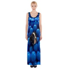 Cute Balls Puppy Thigh Split Maxi Dress by Sparkle