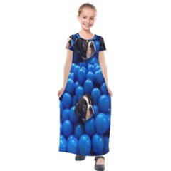 Cute Balls Puppy Kids  Short Sleeve Maxi Dress by Sparkle