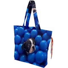 Cute Balls Puppy Drawstring Tote Bag by Sparkle