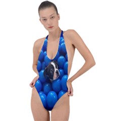 Cute Balls Puppy Backless Halter One Piece Swimsuit