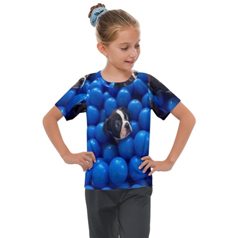 Cute Balls Puppy Kids  Mesh Piece Tee by Sparkle