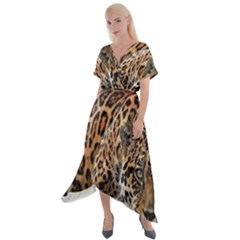 Nature With Tiger Cross Front Sharkbite Hem Maxi Dress by Sparkle