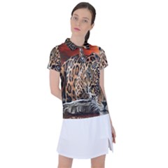 Nature With Tiger Women s Polo Tee