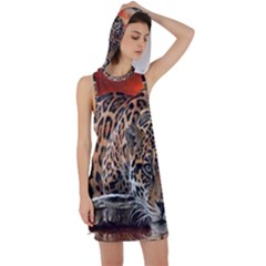 Nature With Tiger Racer Back Hoodie Dress