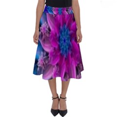 Fractal Flower Perfect Length Midi Skirt by Sparkle