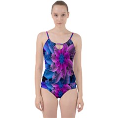 Fractal Flower Cut Out Top Tankini Set by Sparkle