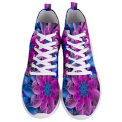 Fractal Flower Men s Lightweight High Top Sneakers by Sparkle