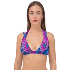 Fractal Flower Double Strap Halter Bikini Top