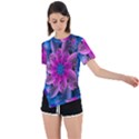 Fractal Flower Asymmetrical Short Sleeve Sports Tee View1