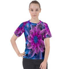 Fractal Flower Women s Sport Raglan Tee