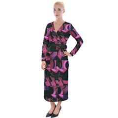 Random Design Velvet Maxi Wrap Dress