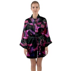 Random Design Long Sleeve Satin Kimono by Sparkle