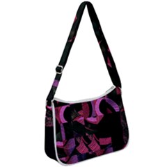 Random Design Zip Up Shoulder Bag