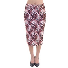 Digital Checkboard Velvet Midi Pencil Skirt by Sparkle