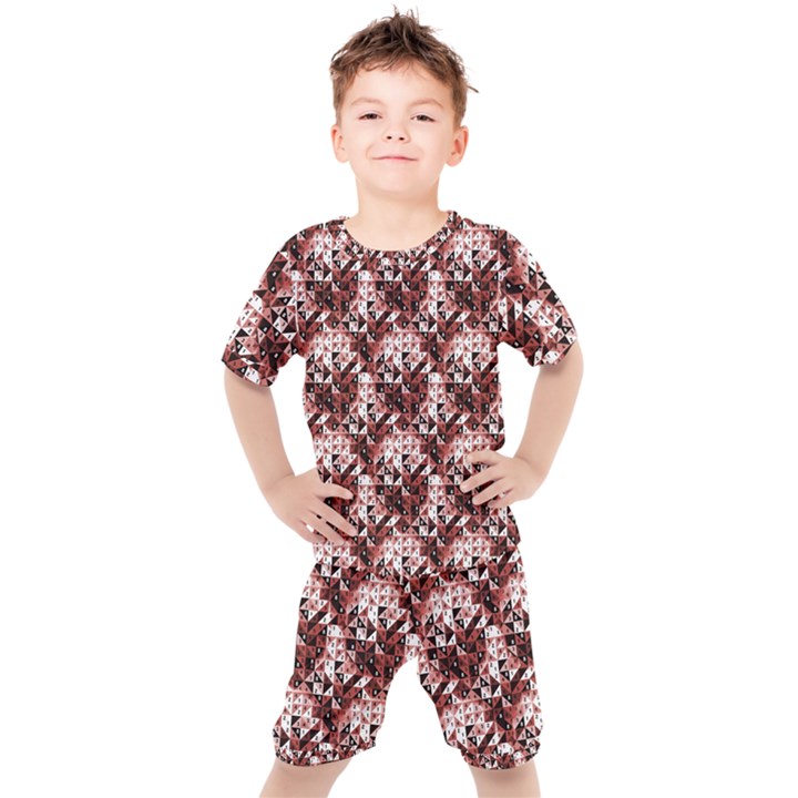 Digital Checkboard Kids  Tee and Shorts Set