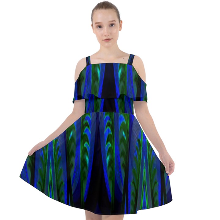 Glowleafs Cut Out Shoulders Chiffon Dress