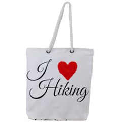 I Hiking Full Print Rope Handle Tote (large) by FunnyStatementsandSlogans