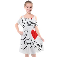 I Hiking Kids  Cut Out Shoulders Chiffon Dress by FunnyStatementsandSlogans