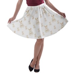 Happy Easter Motif Print Pattern A-line Skater Skirt by dflcprintsclothing