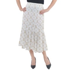 Happy Easter Motif Print Pattern Midi Mermaid Skirt by dflcprintsclothing