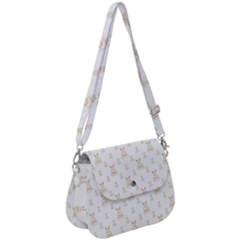 Happy Easter Motif Print Pattern Saddle Handbag