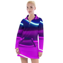 Neon Wonder  Women s Long Sleeve Casual Dress by essentialimage