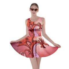 Funny Cartoon Dragon With Butterflies Skater Dress by FantasyWorld7