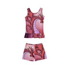 Funny Cartoon Dragon With Butterflies Kids  Boyleg Swimsuit by FantasyWorld7