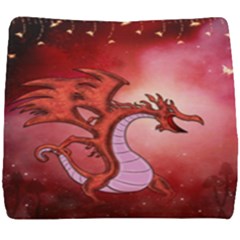 Funny Cartoon Dragon With Butterflies Seat Cushion by FantasyWorld7