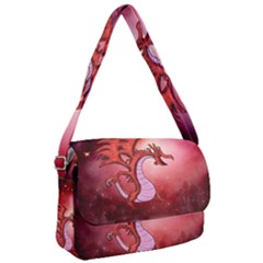 Funny Cartoon Dragon With Butterflies Courier Bag by FantasyWorld7