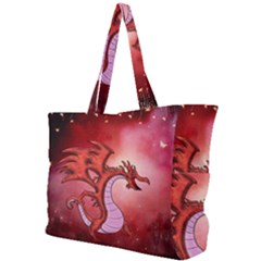 Funny Cartoon Dragon With Butterflies Simple Shoulder Bag by FantasyWorld7