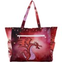 Funny Cartoon Dragon With Butterflies Simple Shoulder Bag View3