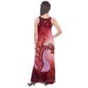 Funny Cartoon Dragon With Butterflies Sleeveless Velour Maxi Dress View2