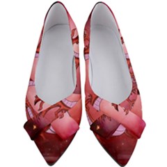 Funny Cartoon Dragon With Butterflies Women s Bow Heels