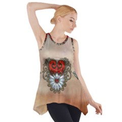 Wonderful Elegant Heart Side Drop Tank Tunic by FantasyWorld7