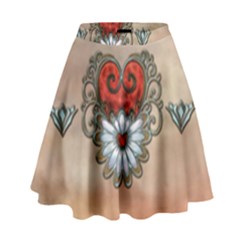 Wonderful Elegant Heart High Waist Skirt by FantasyWorld7