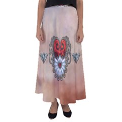 Wonderful Elegant Heart Flared Maxi Skirt by FantasyWorld7