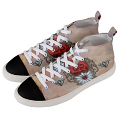 Wonderful Elegant Heart Men s Mid-top Canvas Sneakers by FantasyWorld7