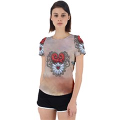 Wonderful Elegant Heart Back Cut Out Sport Tee by FantasyWorld7